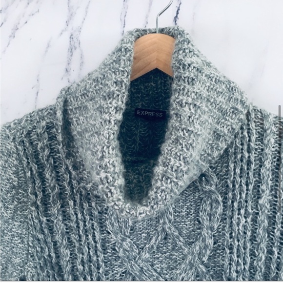 Wool Blend Chunky Knit Sweater Grey - Picture 2 of 3